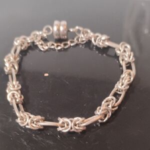 Byzantine Style Magnet Closure Bracelet Stamped "Vintage Sixty Six"